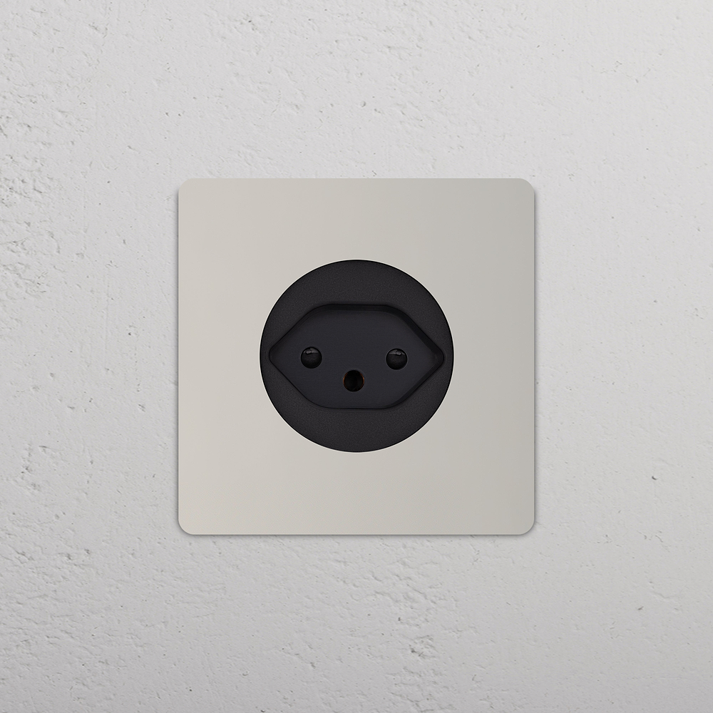 Grove Single Swiss Type J Socket - Polished Nickel | Black