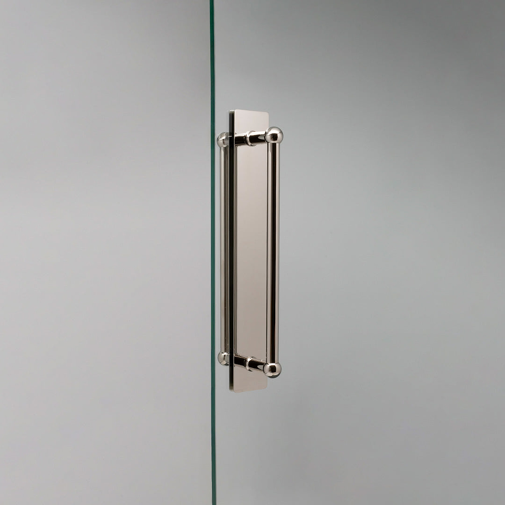 Harper Double Pull Handle with Plate 320mm - Polished Nickel
