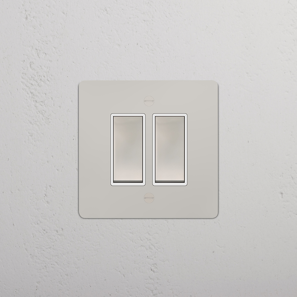 2G Two Way Rocker Switch - Polished Nickel | White