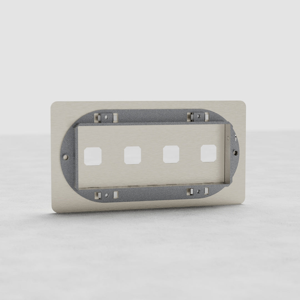 Kew Plaque Insert Interrupteur x4 (Double) – Nickel Satiné