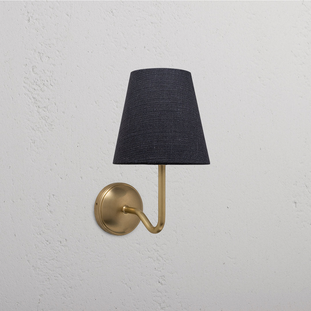 Malvern Medium Wall Light Basalt Grey - Antique Brass