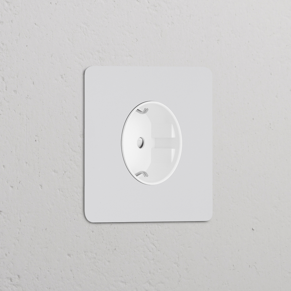 Kew Single Schuko Type F Socket - Paintable | White