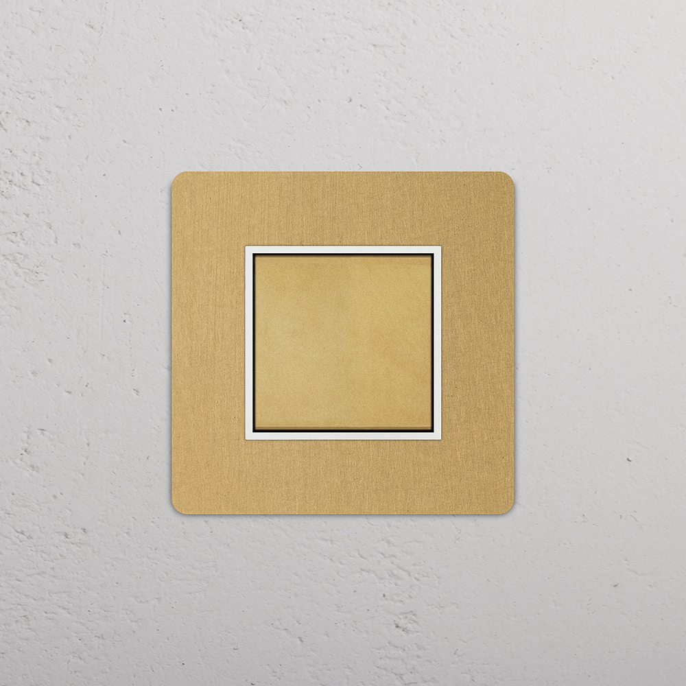 Grove Single Centre Retractive Rocker Switch - Antique Brass | White