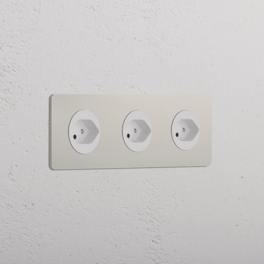 Grove Triple 3x Swiss Type J Socket - Polished Nickel | White