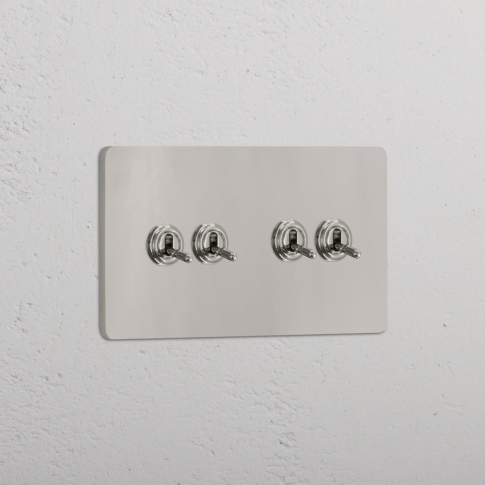 Grove Double 4x Toggle Switch - Polished Nickel