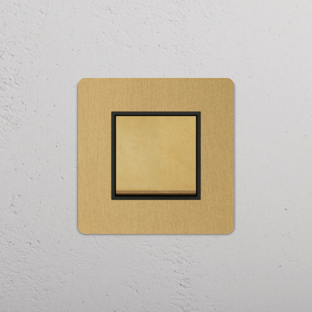 Grove Single Rocker Switch - Antique Brass | Black