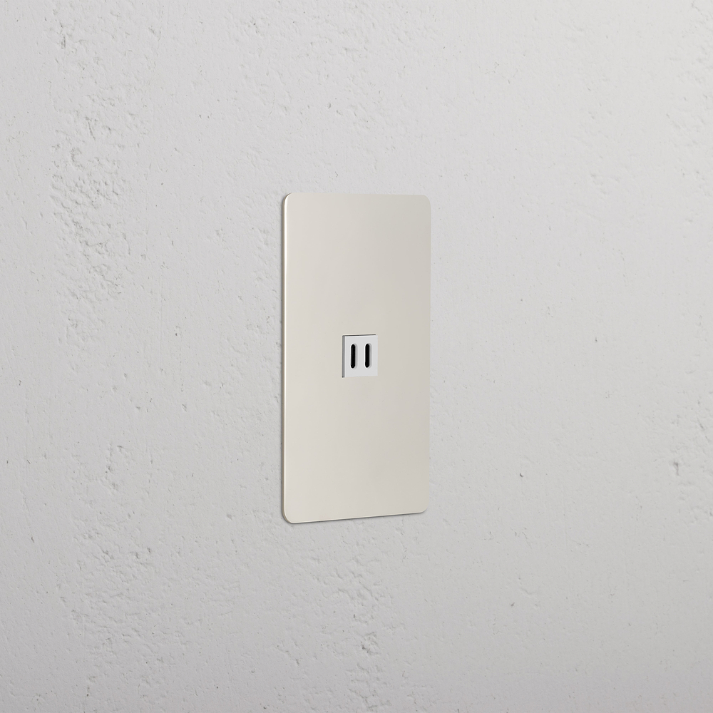Kew 1G Fast Charge 45W USB Keystone - Polished Nickel White