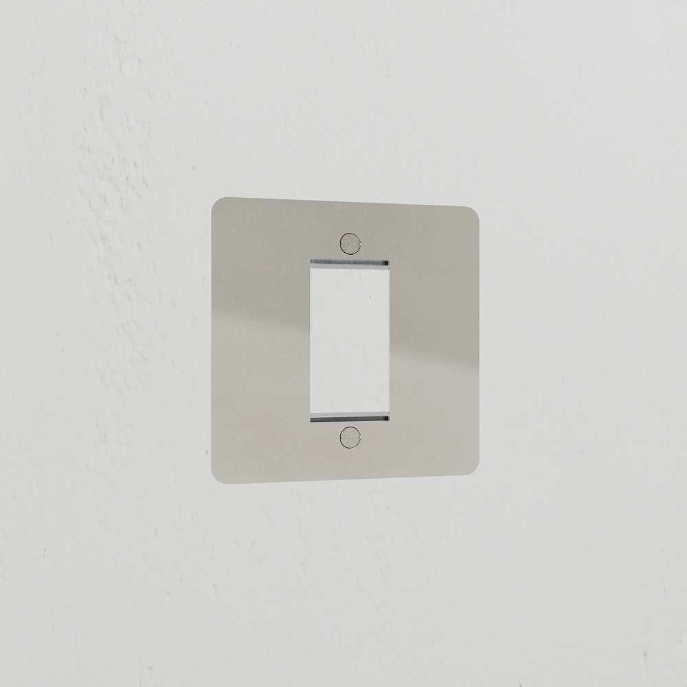 Single 25mm Module Plate - Polished Nickel