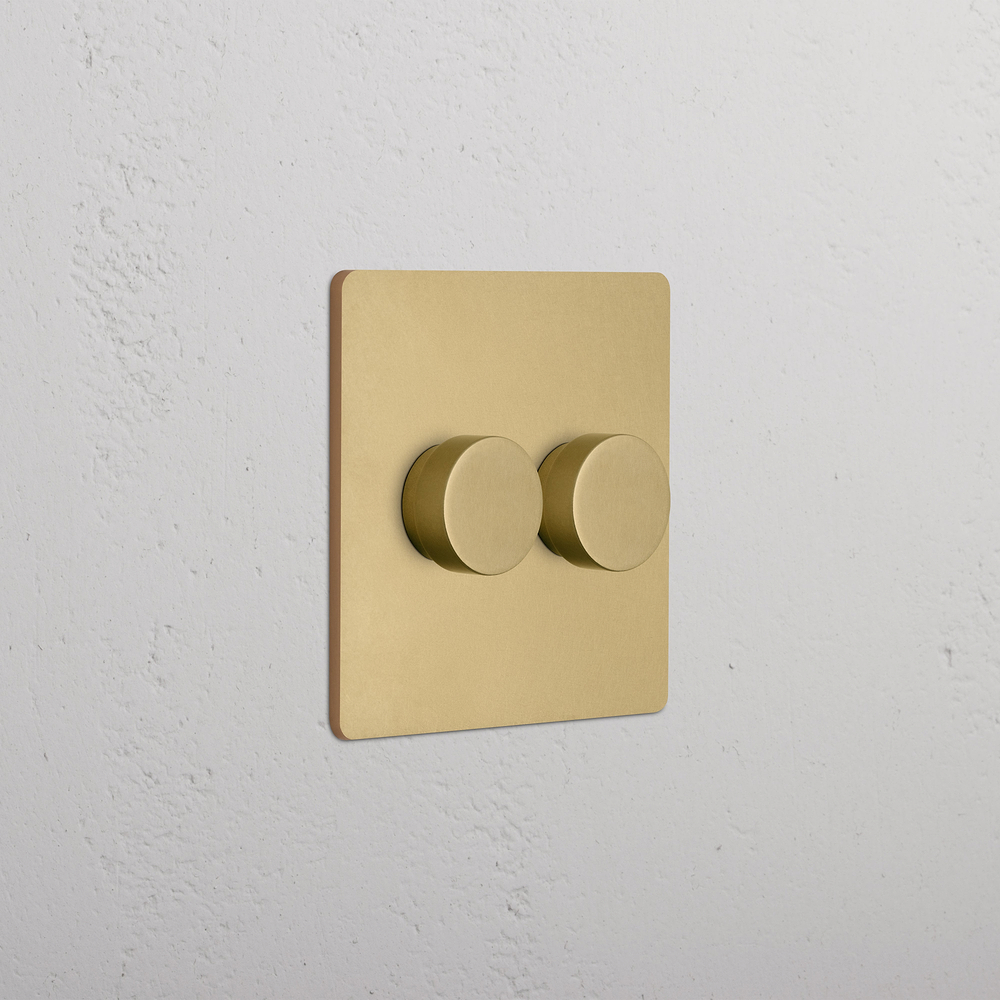 Grove 2G Dimmer Switch - Antique Brass
