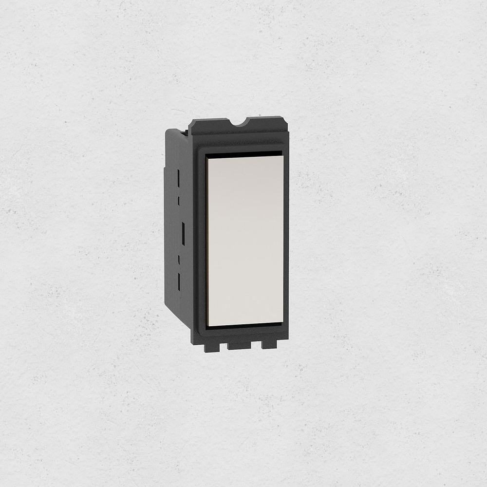 Centre Retractive Rocker Switch - Polished Nickel | Black