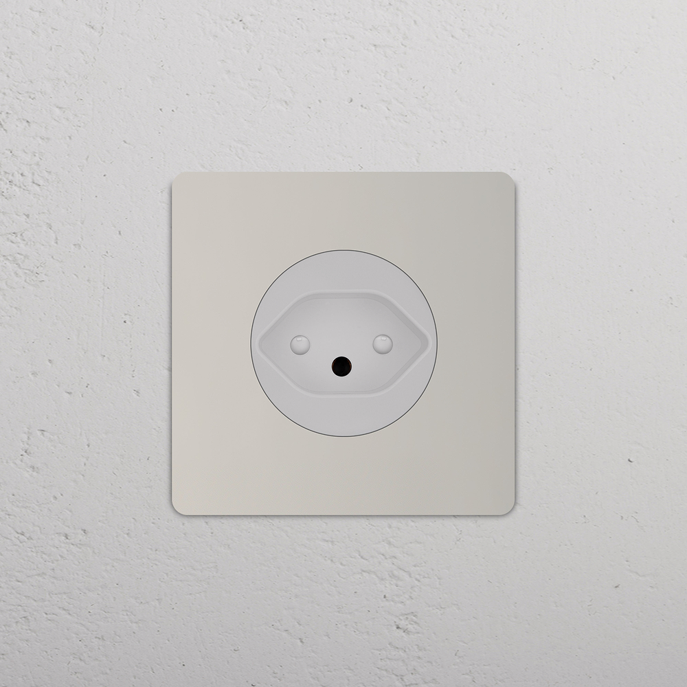 Grove Single Swiss Type J Socket - Polished Nickel | White