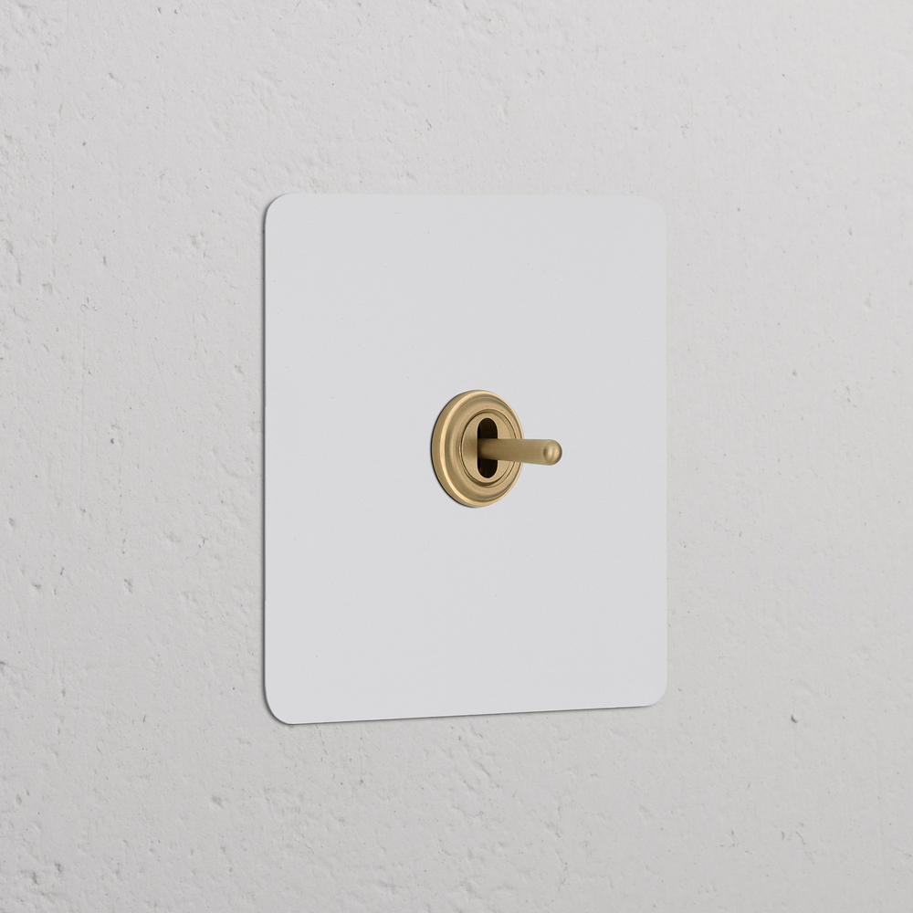 Kew Single Centre Retractive Toggle Switch - Paintable Antique Brass