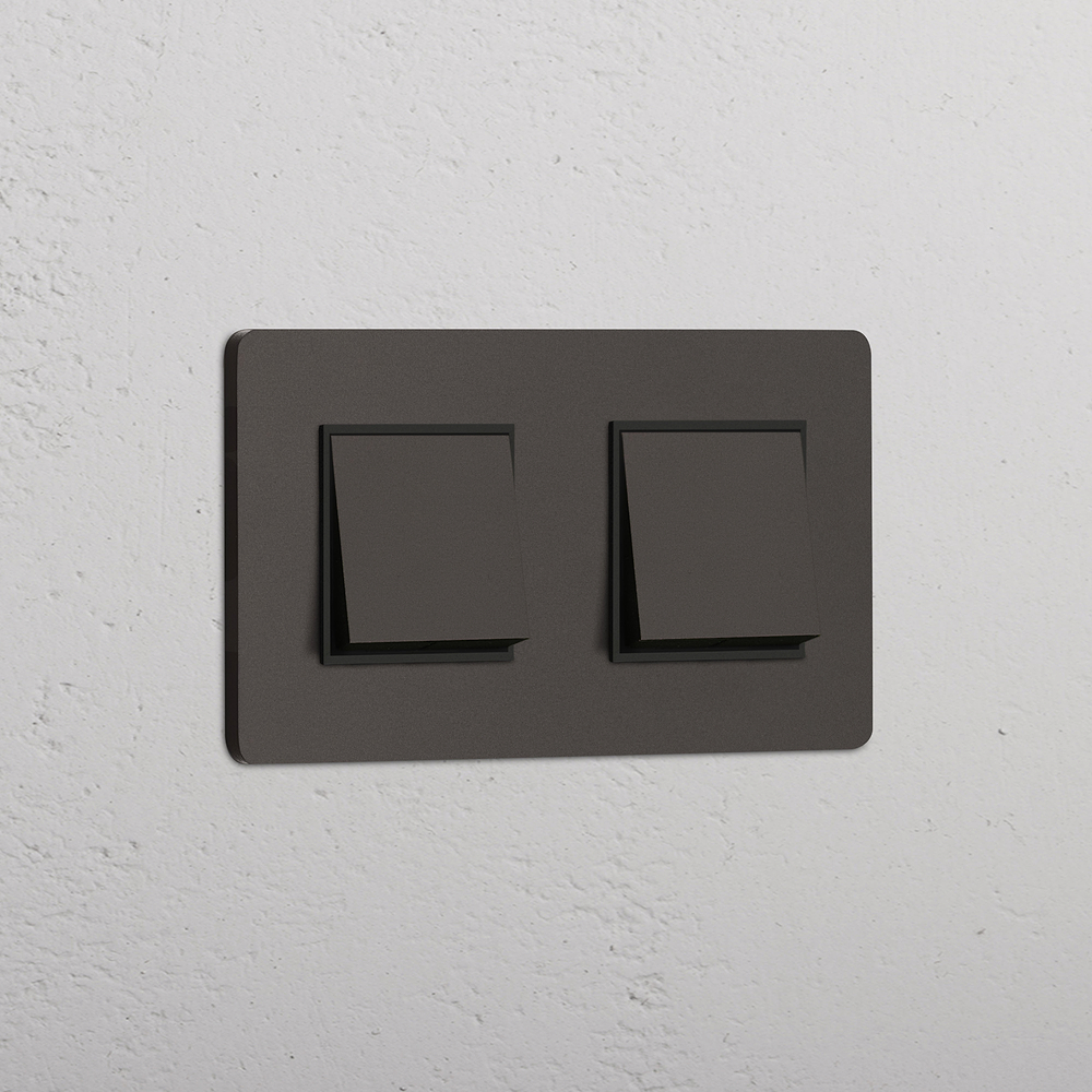 Grove Double 2x Rocker Switch - Bronze | Black