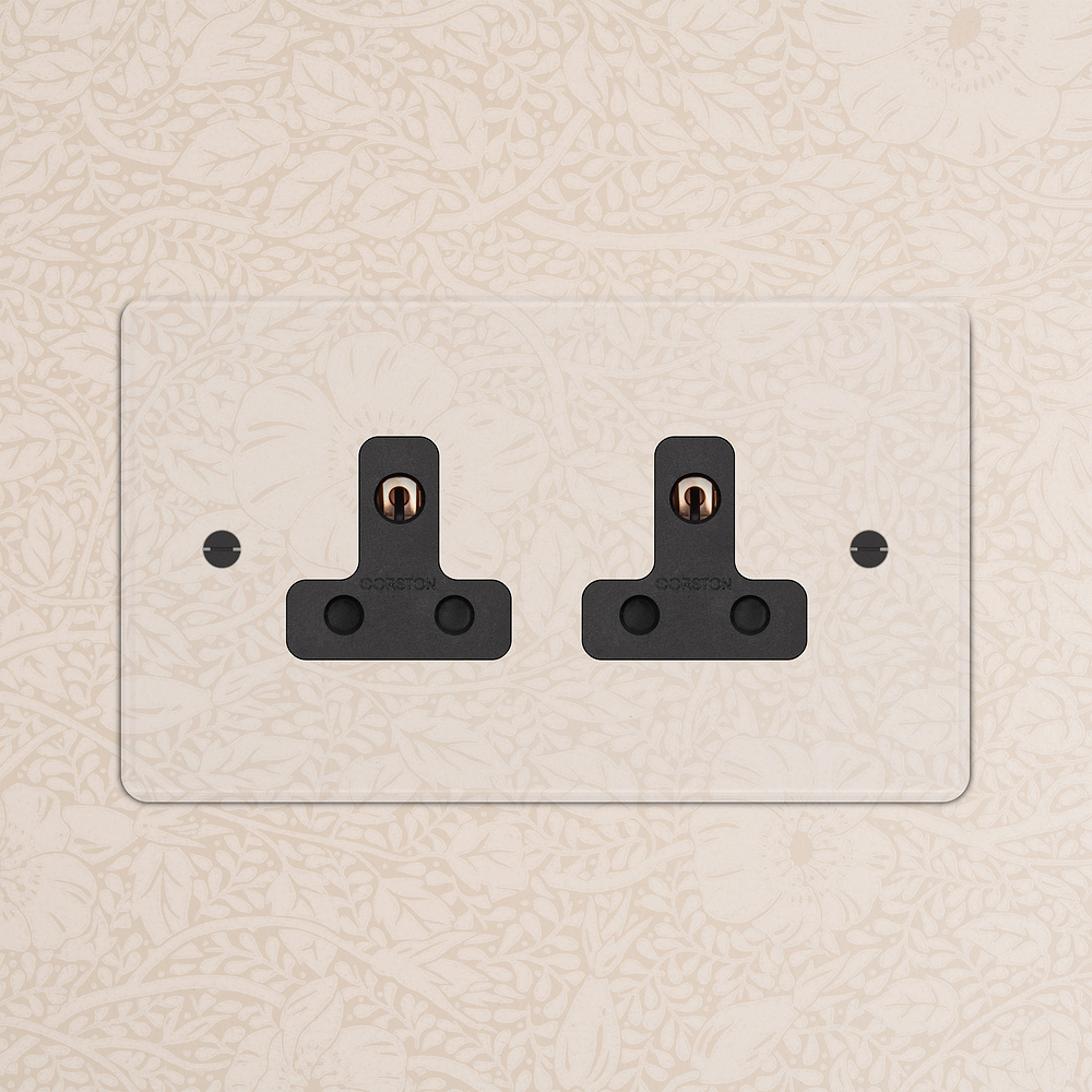 Double 2x 5A Light Socket - Clear | Black