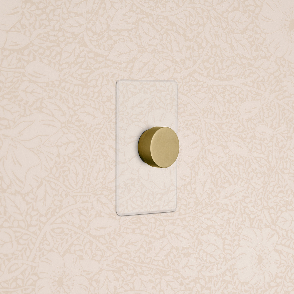 Kew 1G Dimmer Switch - Clear Antique Brass