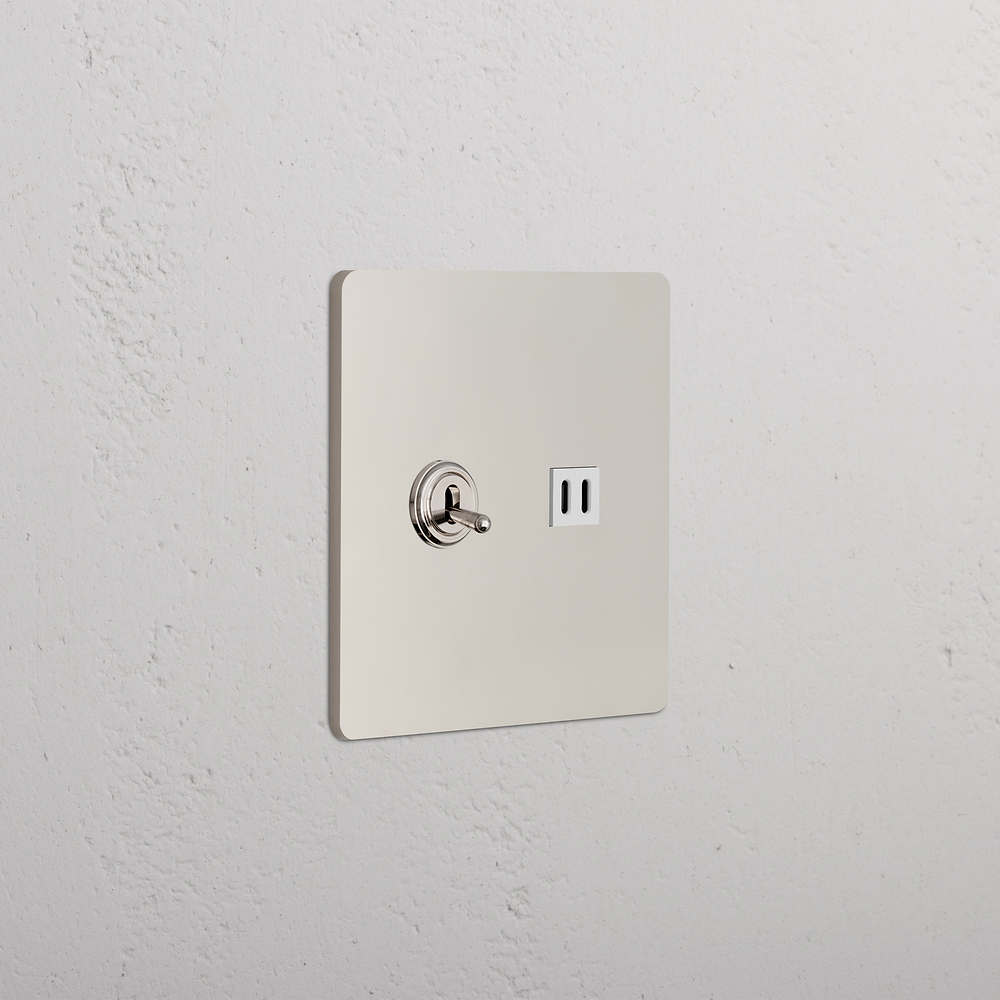 Grove 2G Toggle Switch & Fast Charge USB - Polished Nickel White
