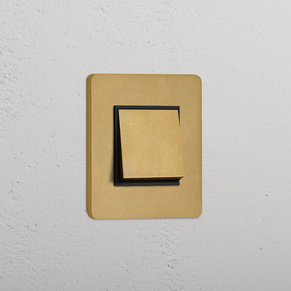 Grove Single Rocker Switch - Antique Brass | Black
