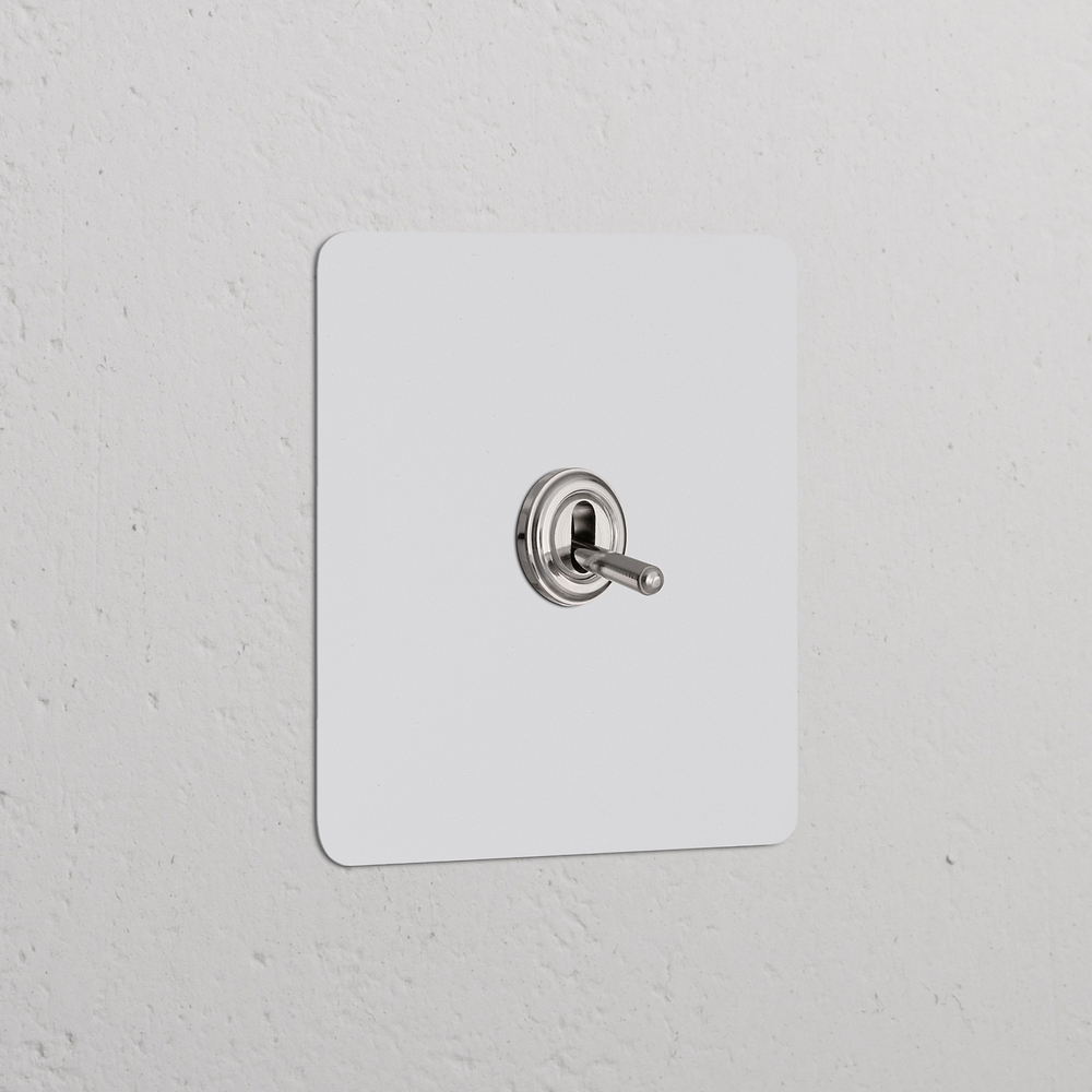 Kew Single Intermediate Toggle Switch - Paintable Polished Nickel