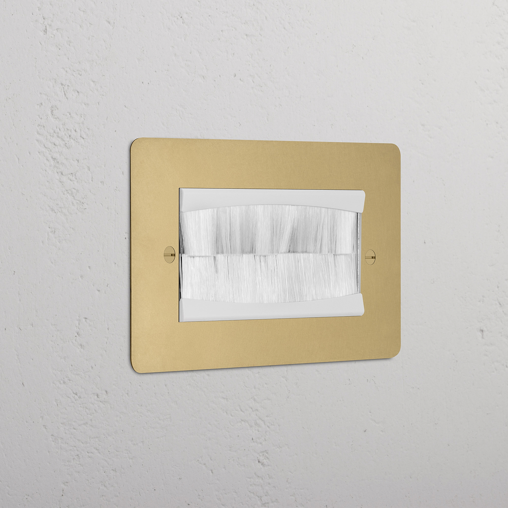 Double Brush Plate - Antique Brass | White