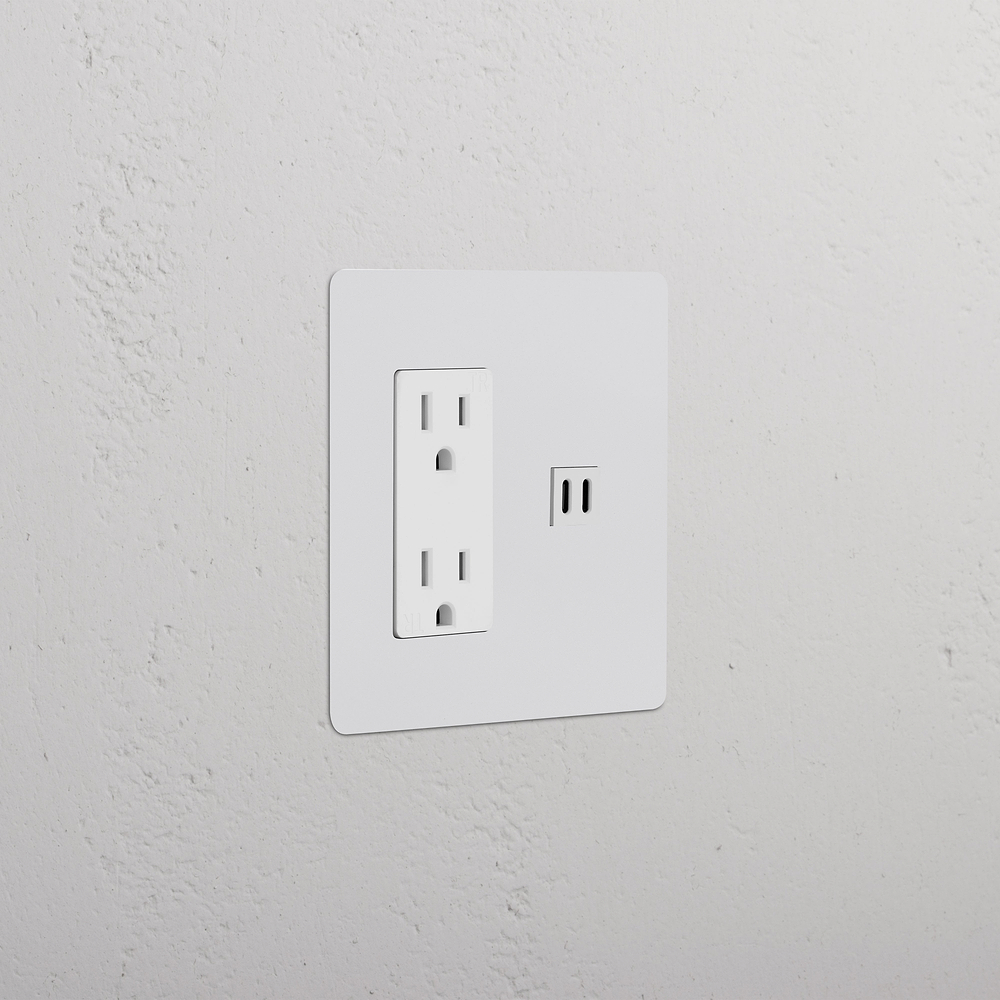 Kew 2G Outlet & Fast Charge USB - Paintable White