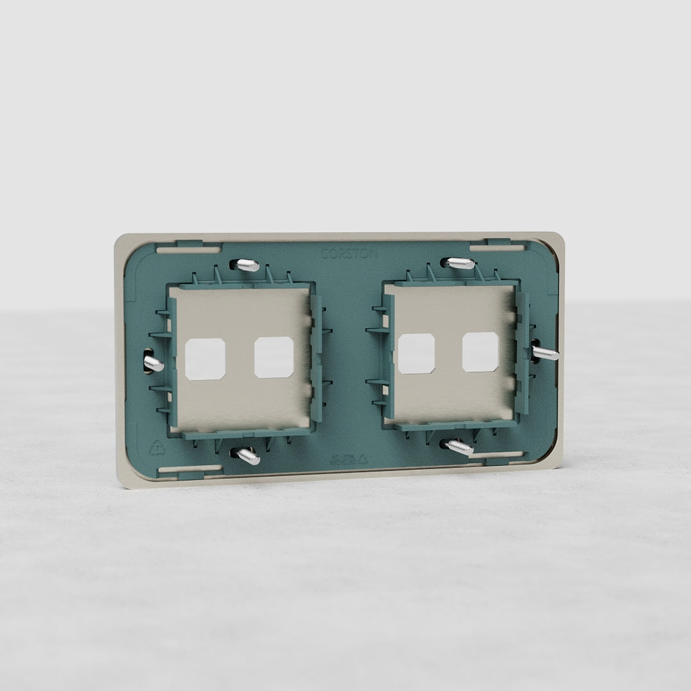 Grove Double 4x Switch Plate – Satin Nickel