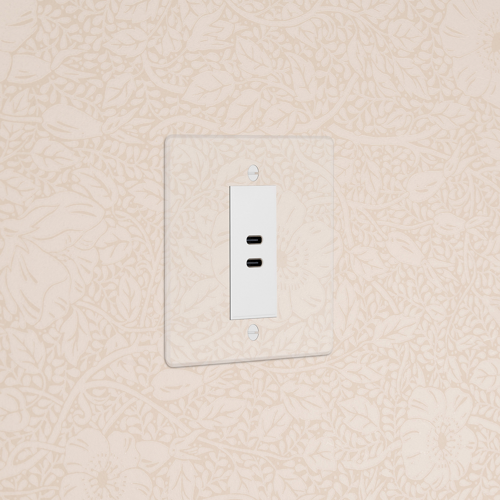 Single USB-C+C Socket - Clear | White