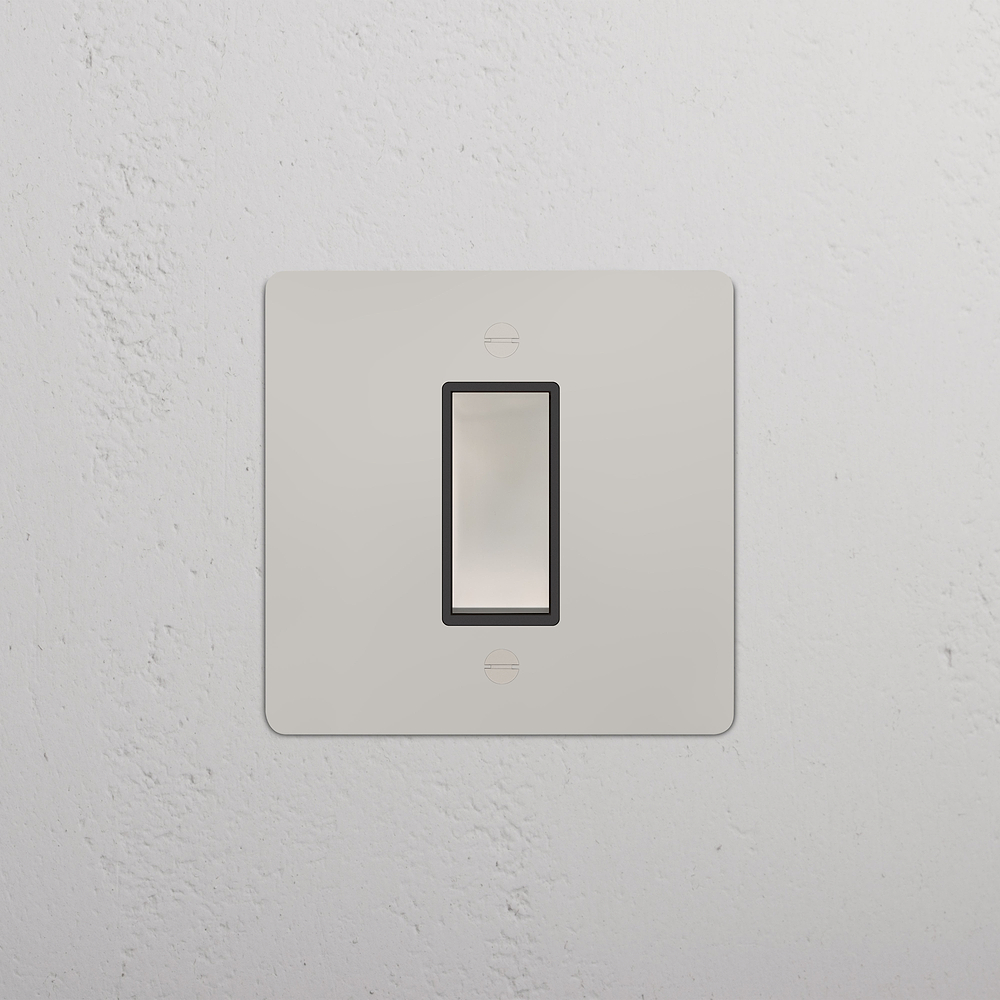 1G Double Pole Rocker Switch - Polished Nickel | Black