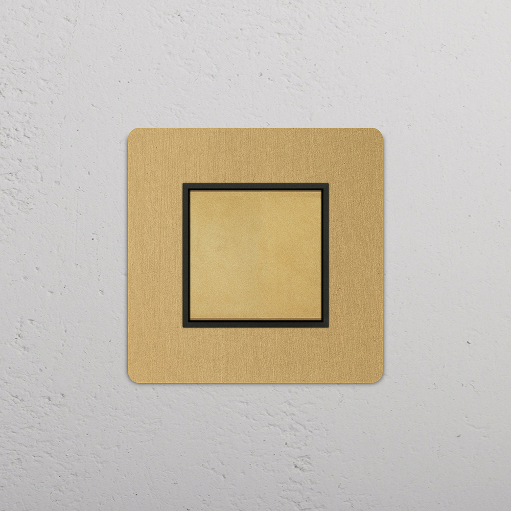 Grove Single Centre Retractive Rocker Switch - Antique Brass | Black
