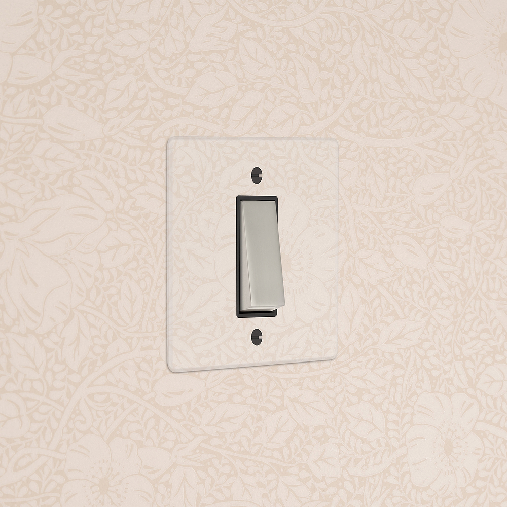 1G Two Way Rocker Switch - Clear Polished Nickel | Black
