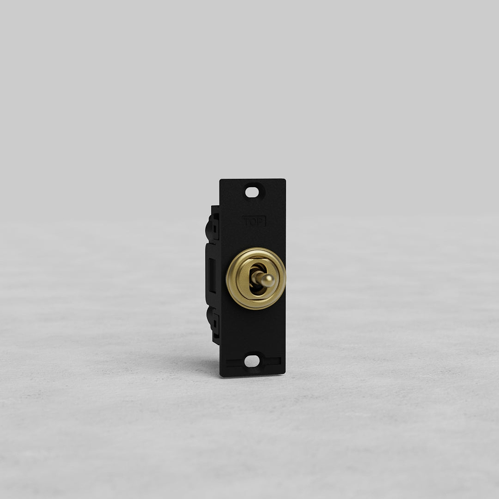 Architrave Centre Retractive Toggle Switch – Antique Brass