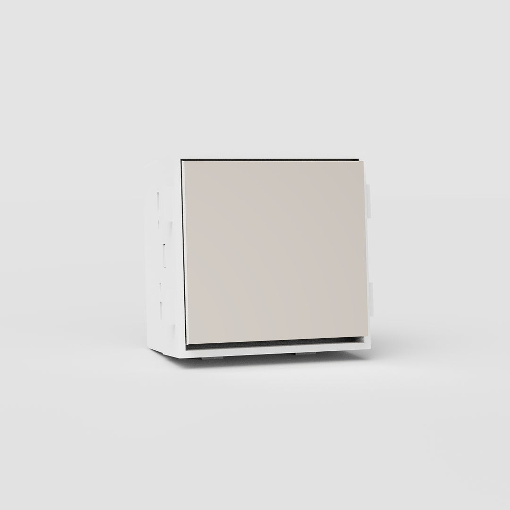 1x Tryckknapp Centrerad – Polerad Nickel | Vit
