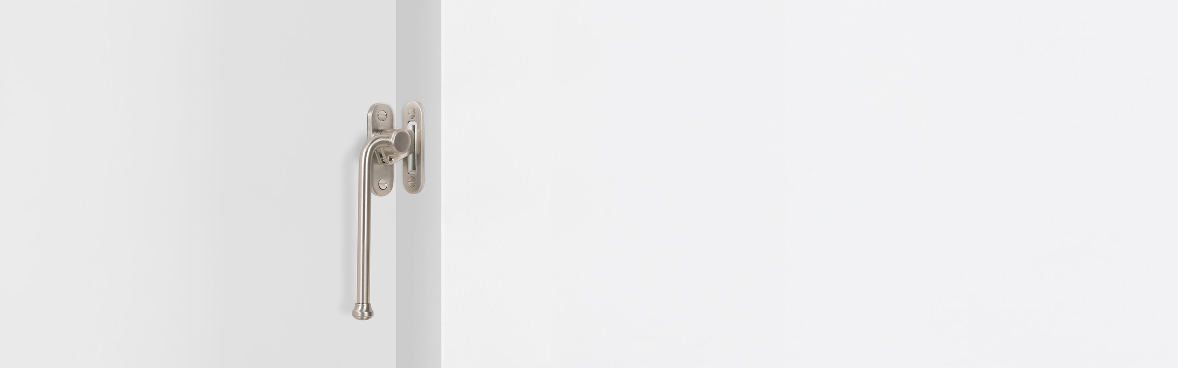 Satin nickel window hardware