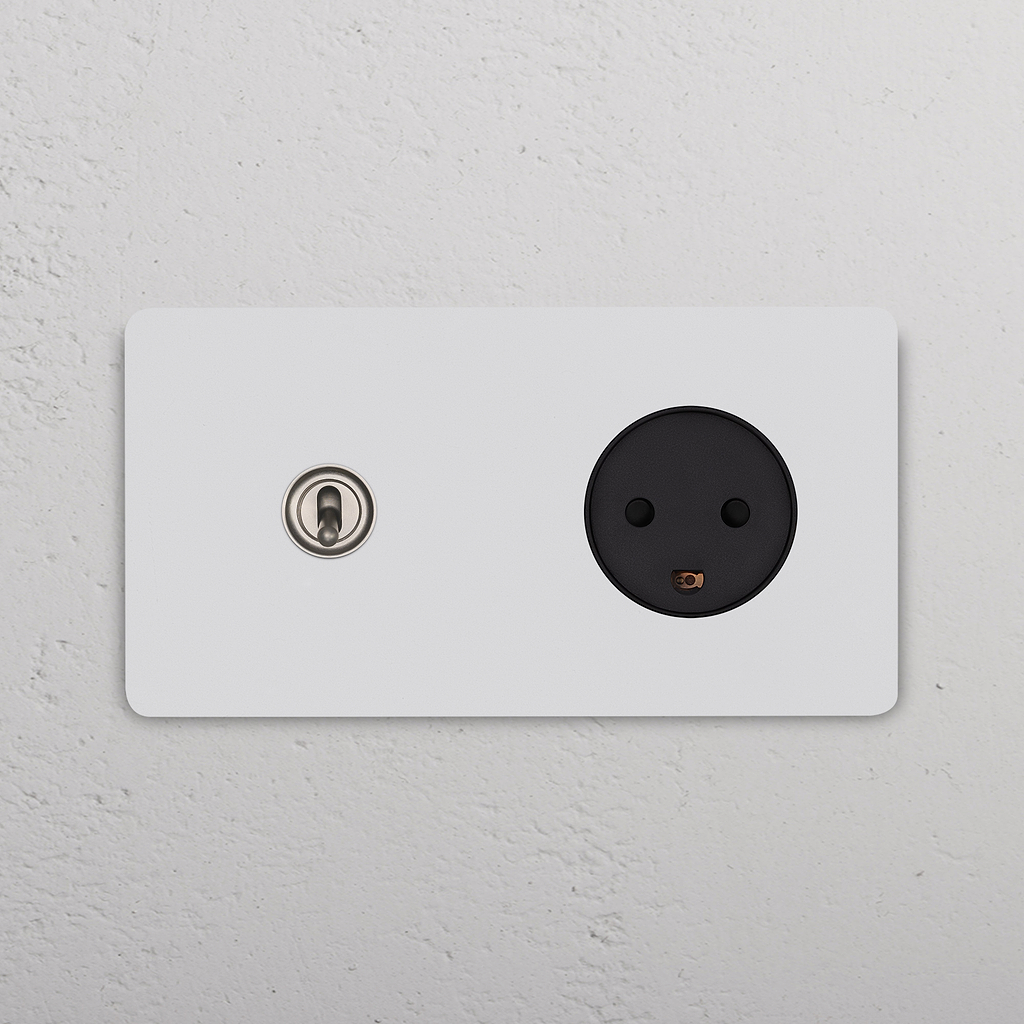 Grove Double Toggle Switch + Danish Type K Power Module - Paintable Sa
