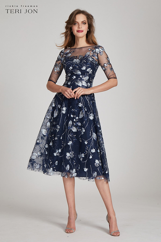 mother of the bride tea length dresses Jovani 39427 A Line Short Lace Dress Custom size is also available 2 Pieces Tea Length Long