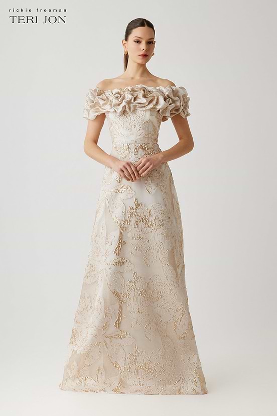 summer mother of the bride dresses Off Shoulder Satin Blush the Dress with 3D Flower VOS LEE A fabulous flower is adorned at the center bust mother of the bride dress