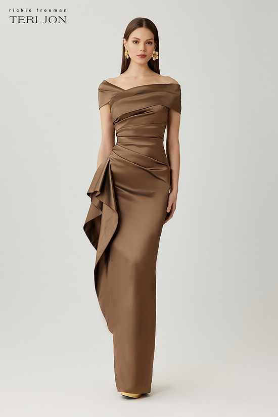 bronze color dress Strapless Sweetheart Long Metallic Prom Dress PromGirl Imported. Elegant Bronze Dresses | Chic