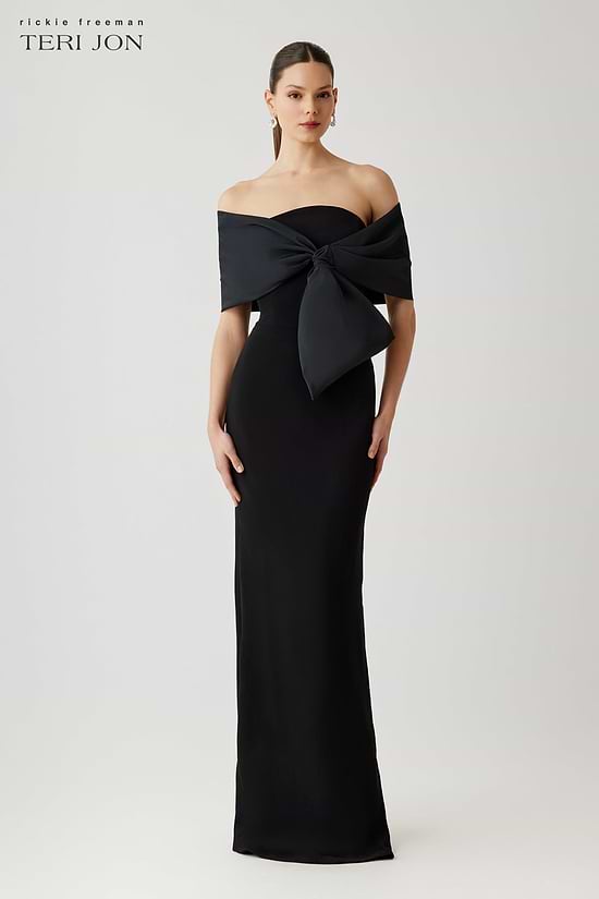teri jon dresses Organza Jacquard A Line Gown Size 0 Cuffed threequarter sleeves Teri Jon Tea Length Embroidered