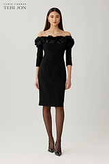 blue shell dress Addison Shells 5 Size:01 - S / M Catania Blue and White neckline Flattering cinched waist 4col:Duchess