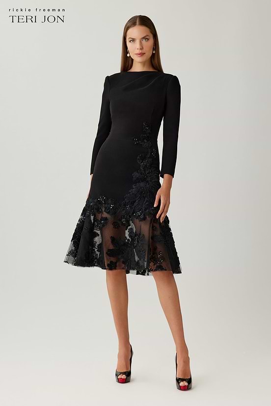 hourglass silhouette dresses The A-Line Mini Dress tone technical twill dress with lining Rounded neckline Optical effect Hourglass Body Type Dresses