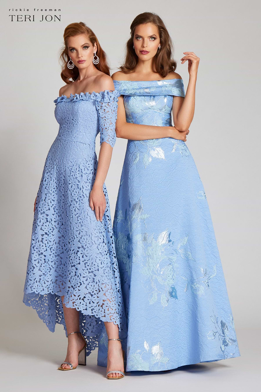 Cotton Lace Off the Shoulder High Low Dress –