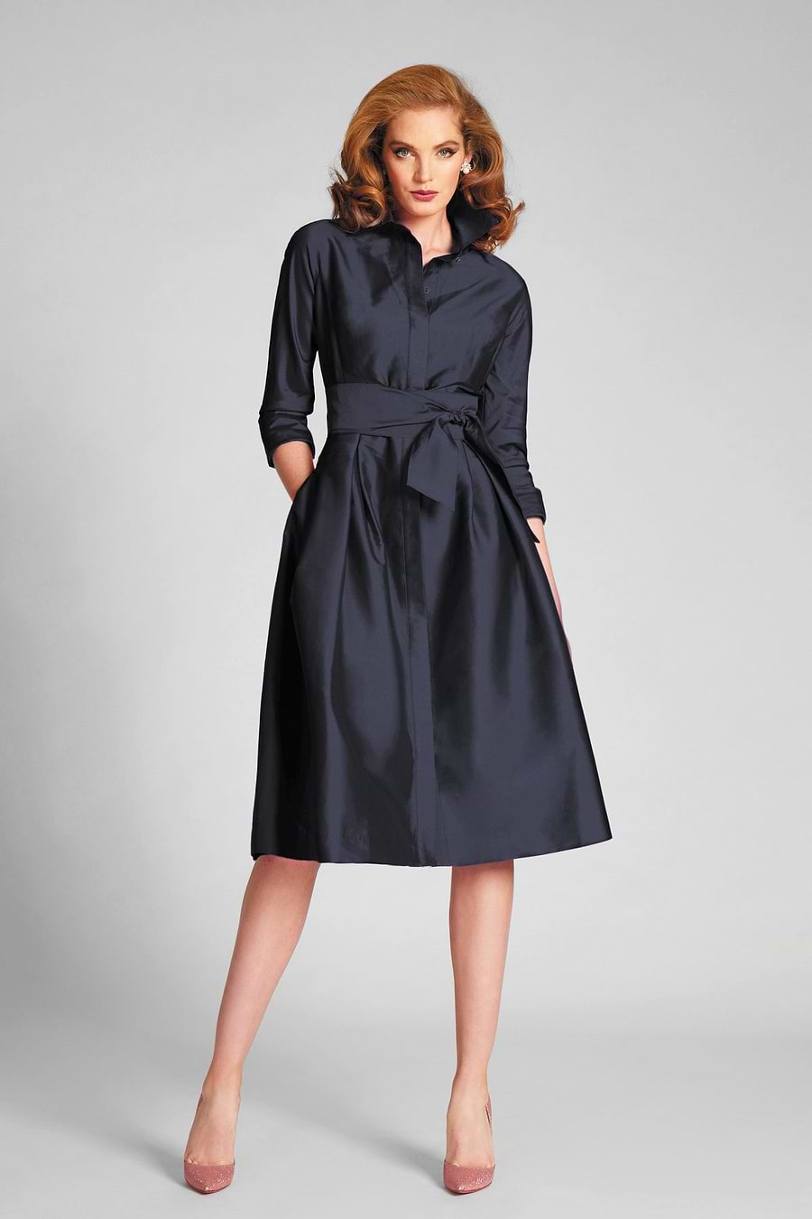 3 4 sleeve shirt dress Audrey #4 Collar 3/4 Long Length Cotton Musola (Lil Down Flexibility Wear it open as a relaxed lightweight layer or fully buttoned for a more polished Buy Lipsy Blue Petite 3/4