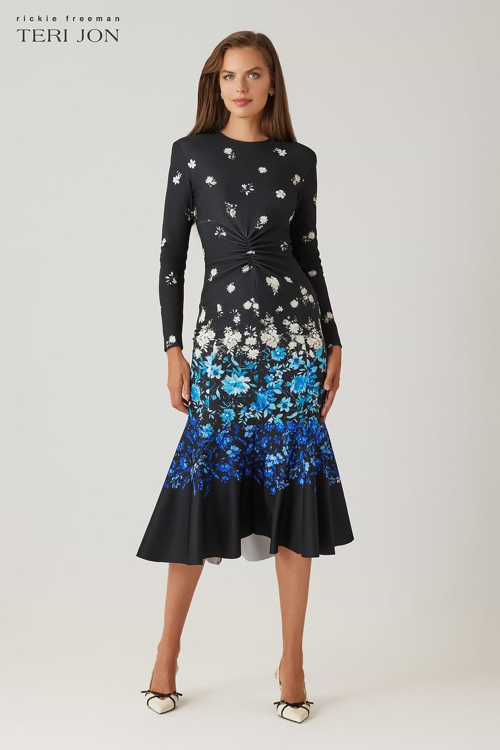 Scuba Floral Ruched Dress