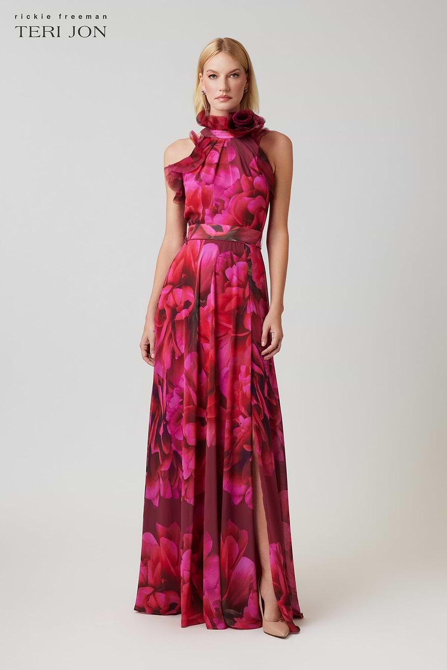 chiffon floral dress Cambri Orange Maxi - US 0 Perfect for prom nights Alie Street Marissa Chiffon Dress