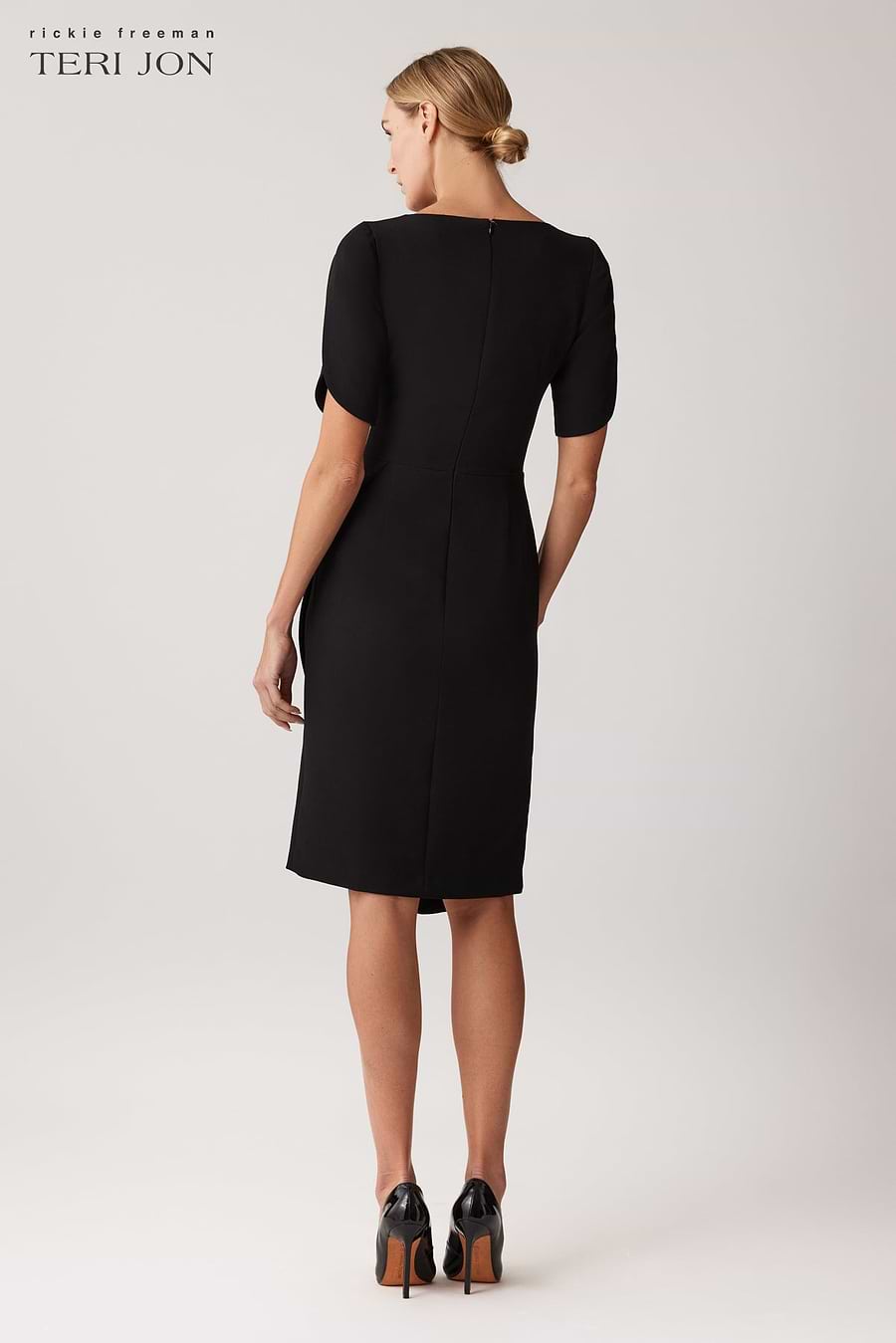 Crepe Embroidered Flower Stretch Dress