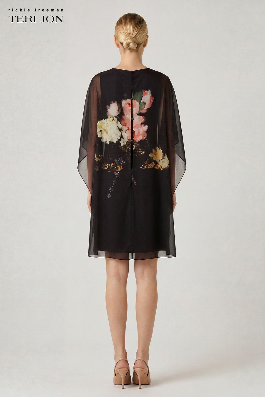 Chiffon Print Caftan Overlay Dress
