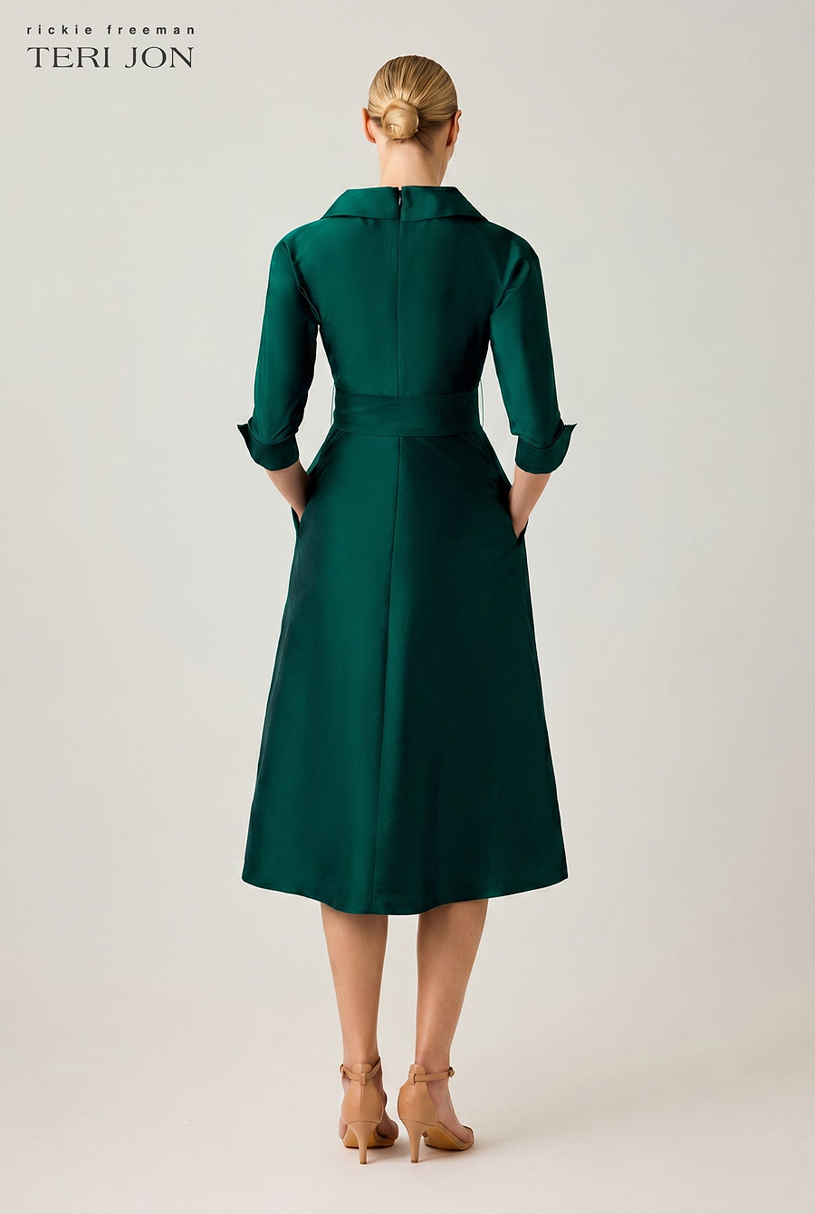Taffeta Tea Length Shirt Dress –
