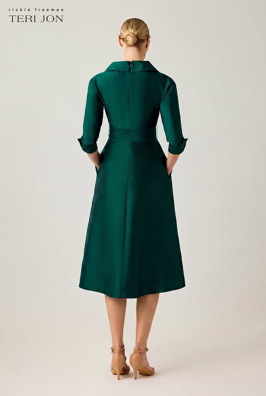 Taffeta Tea Length Shirt Dress –