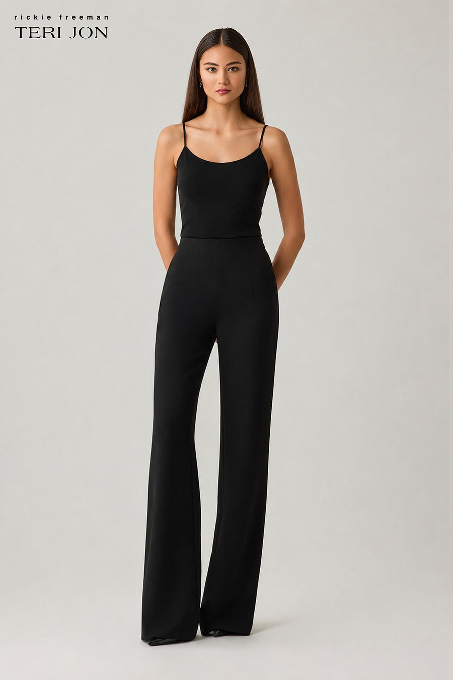 Tailored Crepe Straight Leg Pants