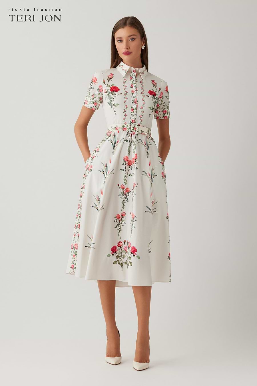 Cotton Shirt Waist Print Dress