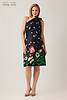 Mikado Floral Butterfly One Shoulder Dress
